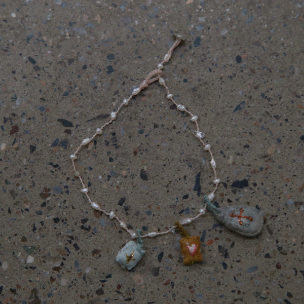 Antomoon Glass Beads and Silk Jewelry Bracelet ATM-Antomoon-3-3-white beads (Antomoon-3-1)